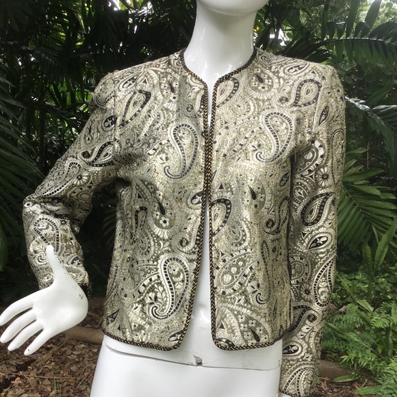 Vintage 1980s brocade gold Jacket